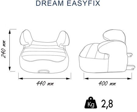 Nania Автокресло-бустер Dream Easyfix Racing Luxe / цвет Grey