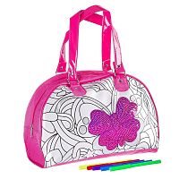 Bondibon Детская сумка для раскрашивания с бабочкой и пайетками / цвет розовый