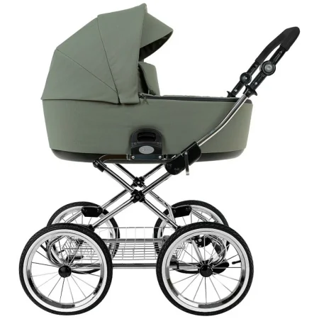 ROAN Коляска 2 в1 Bass Next короб+прогул.(2 места) (Sage Green/Black/руч.Black)