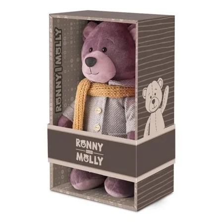 Maxitoys Мягкая игрушка Ronny&Molly, Мишка Ронни в Пальто, 21 см / цвет фиолетовый, серый