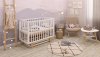 Polini kids Кроватка Simple 340 с маятником / цвет белый-натуральный