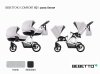 Bebetto 42 Детская коляска для двойни 2 в 1 Сomfort / цвет 03 серый / рама белая