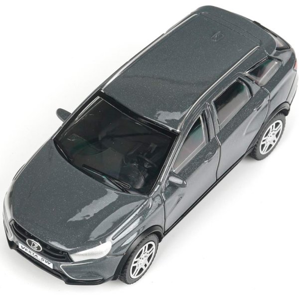 Машина металл LADA VESTA SW CROSS 10,5 см, инерц, темно-серый, кор. Технопарк 415030