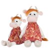 Maxitoys Мягкая Игрушка Luxury, Коровка Глаша в Коралловом Платье, 28 см / цвет белый, коралловый