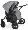 Riko Basic Коляска 2 в 1 для двойни Saxo / цвет 02 серый-чёрный