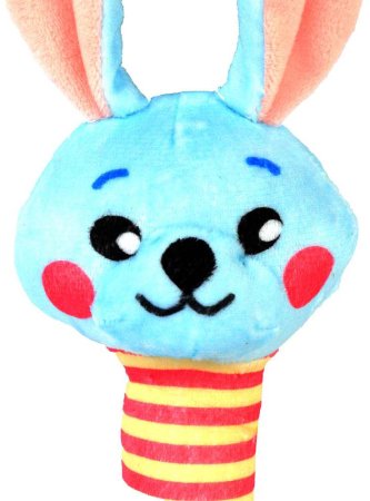 Умка Текстильная погремушка с пищалкой «Зайка»