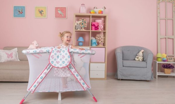 Polini kids Манеж Книжка / цвет розовый