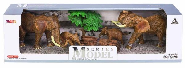 Masai Mara Фигурки из серии "Мир диких животных": Семья слонов, 6 предметов