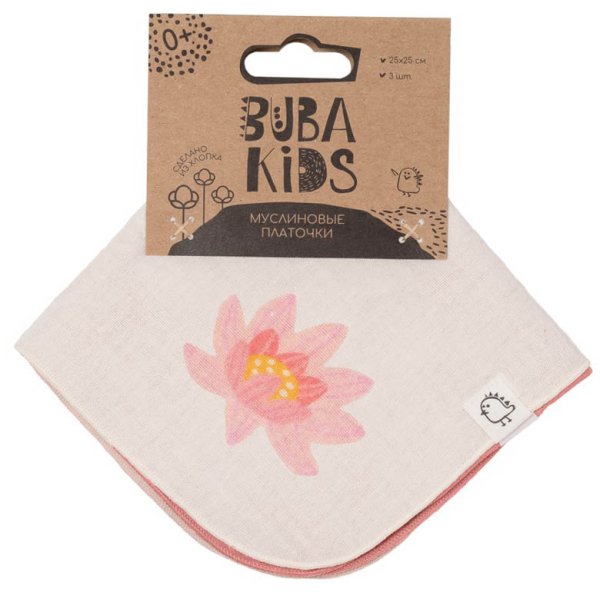 Buba Kids Платочки муслиновые / цвет Кувшинка розовая, малина со сливками, пудра