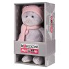 Maxitoys Мягкая игрушка Колбаскин&Мышель, Мышель в Шарфе и Шапке, 20 см / цвет серый, розовый