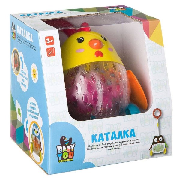 Bondibon Детская игровая  каталка с ручкой Курочка