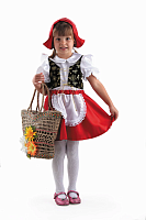Батик Карнавальный костюм для девочек Красная шапочка / рост 110 см, от 5 лет / цвет белый, красный					