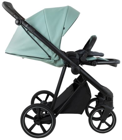 ROAN Коляска 2 в1 Sol короб+прогу.leather(Кожа,2мес) (Misti Mint/Grey/руч. Серый)