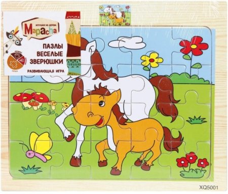 Mapacha Пазлы деревянные "Веселые зверюшки", 20 элементов, в ассортименте