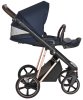 Roan Коляска 2 в 1 Sol Luxury / цвет Mystic Blue (синий, рама розовое золото, ручка темно-коричневая)