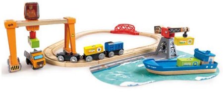 Hape Набор «У моря» Грузовой корабль и подъемный кран