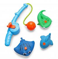 Happy Baby Набор игрушек для ванной Fishman / цвет blue