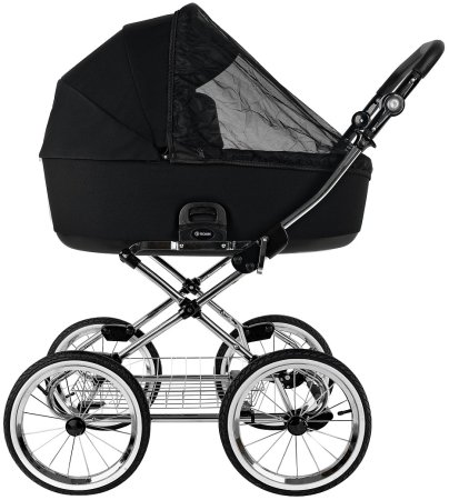 ROAN Коляска 2 в1 Bass Next Classic короб+прогул.(2 места)14d  (Caviar/Black/руч.Black)