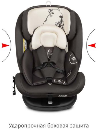 Siger Автокресло Престиж Isofix Lux (0-36 кг) / цвет Капибара (темно-серый)