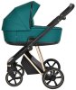Roan Коляска 2 в 1 Sol Luxury / цвет Deep Lake (бирюзовый, рама золото, ручка черная)