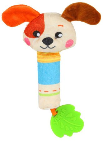 Умка Текстильная игрушка-погремушка с пищалкой «Щенок»