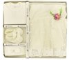 1146 Платье, боди, пинетки, повязка (р.0-3 молочный)
