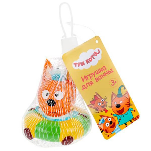 Капитошка Игрушки из пластизоля для ванны Три кота. Коржик на круге 300706 / цвет оранжевый