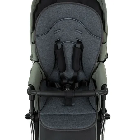 ROAN Коляска 2 в1 Bass Next короб+прогул.(2 места) (Sage Green/Black/руч.Black)