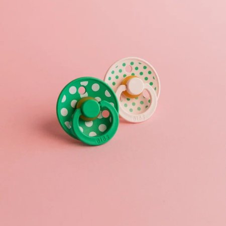 Пустышка латекс.BIBS Studio Colour - Polka - Cactus/Petal, 0+ мес.