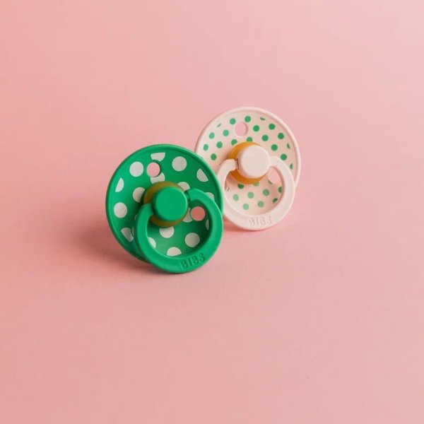 Пустышка латекс.BIBS Studio Colour - Polka - Cactus/Petal, 0+ мес.