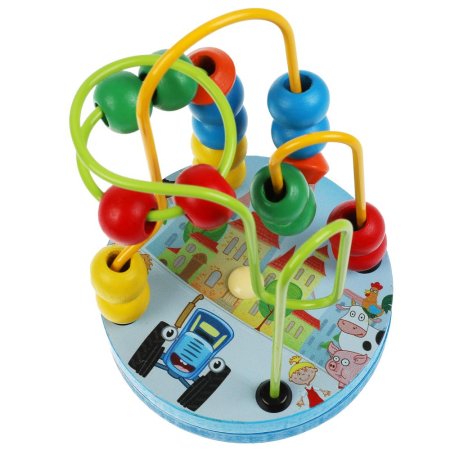 Буратино Развивающая деревянная игрушка Лабиринт Синий трактор 314843 / разноцветная