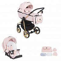 Adamex детская коляска 2 в 1 barcelona special edition / цвет розовый, золотой