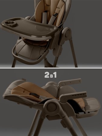 Стульчик для кормления Amarobaby, Gourmet (коричневый)