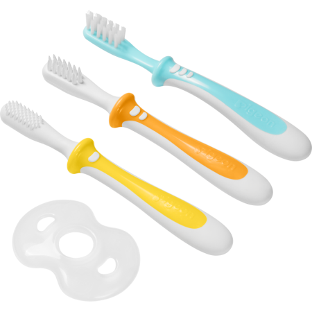 PIGEON Baby Training Toothbrush Set Щетка зубная дет шаг 1/2/3. 6м+ 