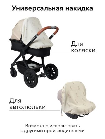 Happy Baby Накидка муслиновая на коляску и автолюльку /milky