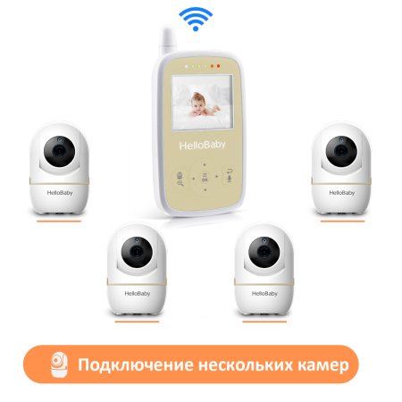 HelloBaby Видеоняня HB248 / цвет белый, бежевый