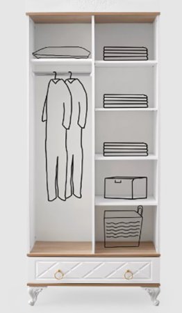 Lovely baby Шкаф 2-дверный Miraj / цвет белый