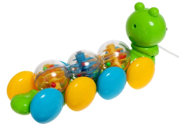 Каталка на веревке "Веселый червячок"