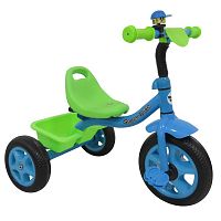 264570   Велосипед трехколесный, 10 и 8 дюймов EVA колеса+пластик, звонок / цвет  синий