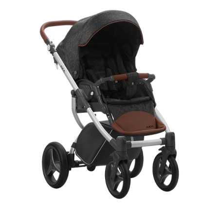 Bebetto Детская коляска 2 в 1 Luca / цвет черный 01, рама серая