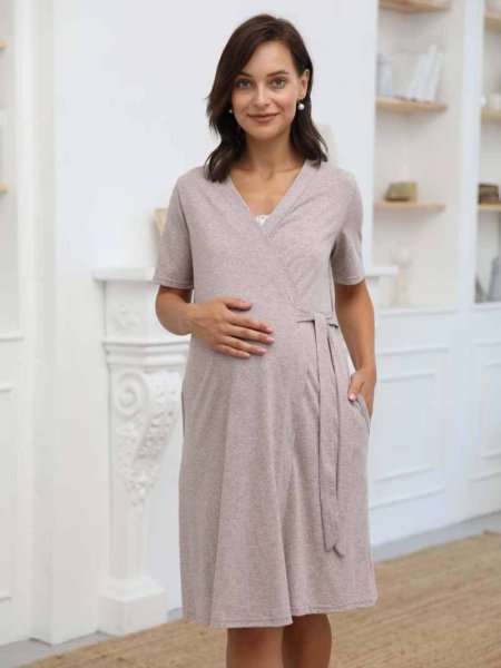 Hunny mammy Комплект для беременных и кормящих 10520К, размер 170,176- 92-98 / цвет кофейный-молочный