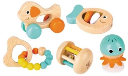Hape Подарочный набор игрушек погремушек для новорожденных “Малышам”