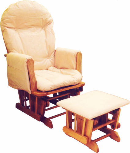 Кресло для мамы со стульчиком для ног / цвет светлое дерево