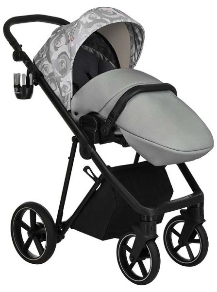 Roan Коляска 2 в 1 Sol Flowers / цвет Gray-black (серый-черный)