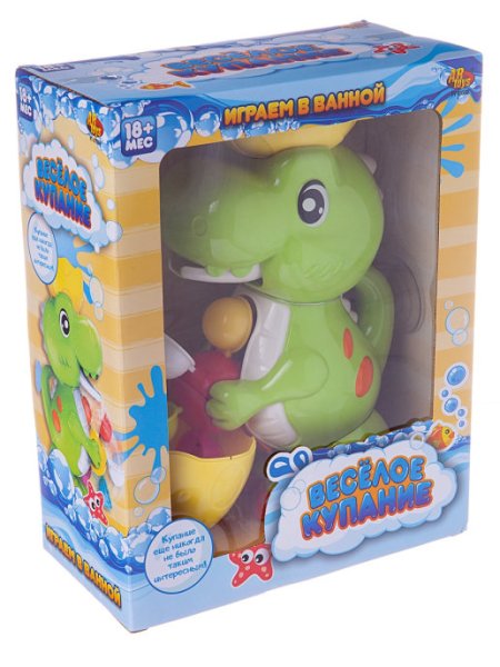 ABtoys Игрушка для ванной "Веселое купание. Динозавр-фонтан с динозавриком"