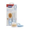Chicco Расческа и щетка натуральная 0-12 месяцев / цвет голубой