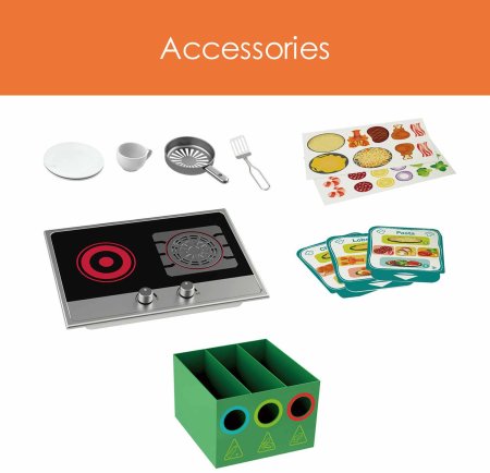 Hape Деревянная кухня "Делюкс", 5 аксессуаров, свет и звук