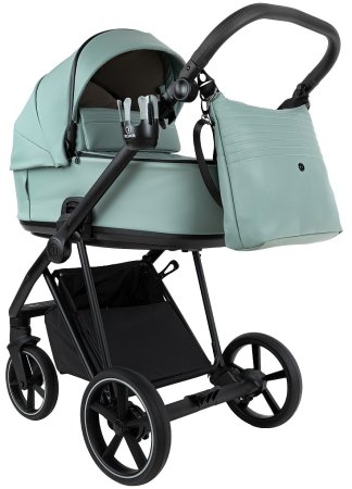 ROAN Коляска 2 в1 Sol короб+прогу.leather(Кожа,2мес) (Misti Mint/Grey/руч. Серый)