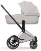 Коляска 2в1 CYBEX Priam Style Chrome Brown + спальный блок (City Grey)