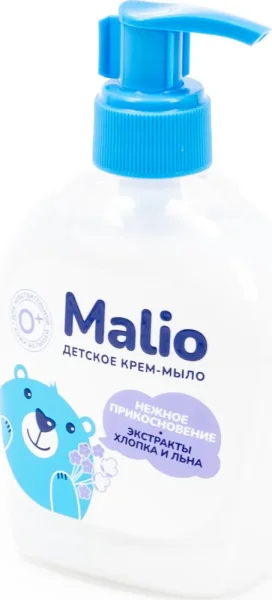 Malio Крем-мыло жидкое детское нежное прикосновение, экстракт хлопка и льна 300 г 
